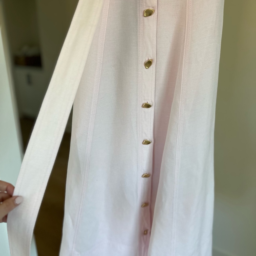 AJE Clay Belted Midi Dress in Pastel Pink, AU 6 / US 2 - Picture 12 of 13